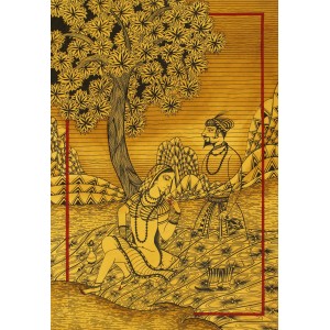 Rohail Ghouri, 13 X 19 Inch, Tea Wash & Pointer on Wasli,  Miniature Painting, AC-RG-037